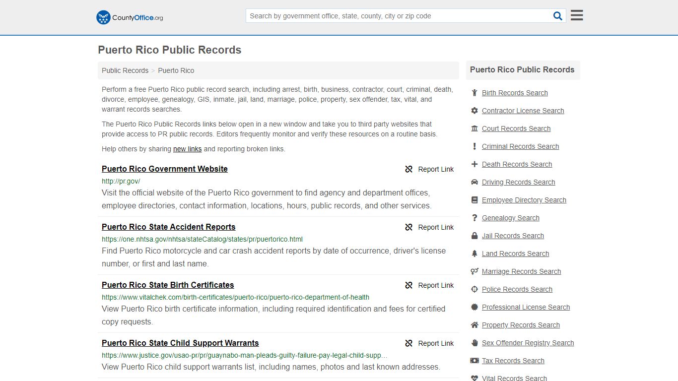 Puerto Rico Public Records - County Office